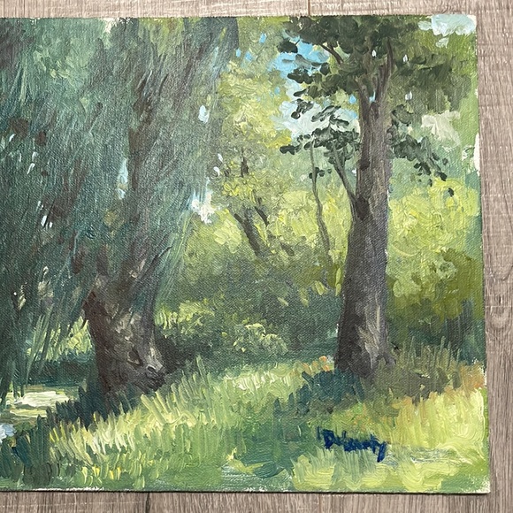 “Willows by the Pond” painting by M. Stephen Doherty. Oil on wood. Beautiful! - Picture 3 of 13